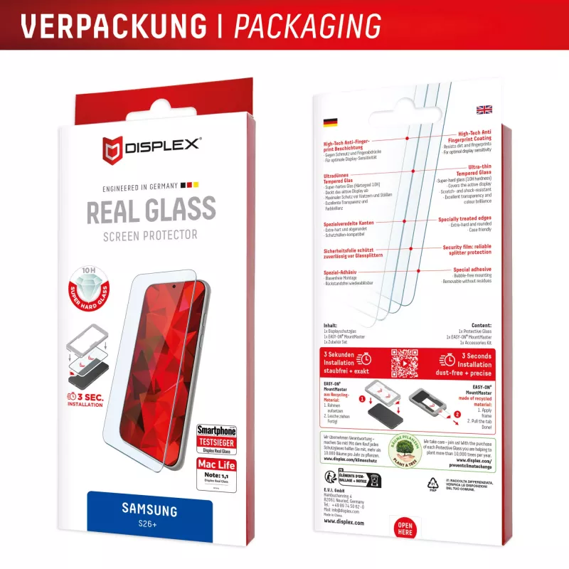 Displex protector de pantalla (10H) para Samsung S26+, resistente a arañazos