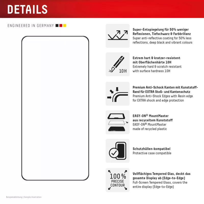 Displex protector de pantalla Premium (cobertura total, 10H) para Samsung S26 Ultra, cobertura total