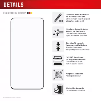 Displex protector de pantalla Premium (cobertura total, 10H) para Samsung A57, cobertura total