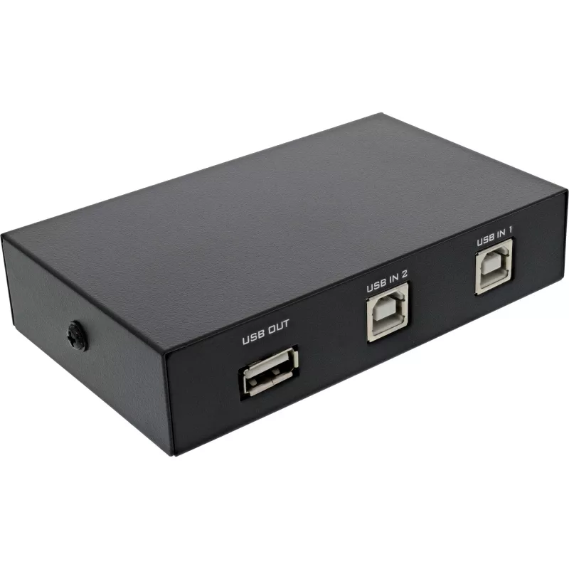 InLine Conmutador USB 2.0 manual, dispositivo USB-A a 2 ordenadores
