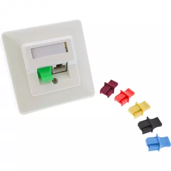 InLine Tapa antipolvo para conector hembra RJ45, azul, 10 uds.