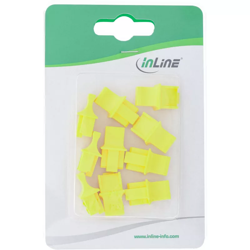 InLine Tapa antipolvo para conector hembra RJ45, amarillo, 10 uds.