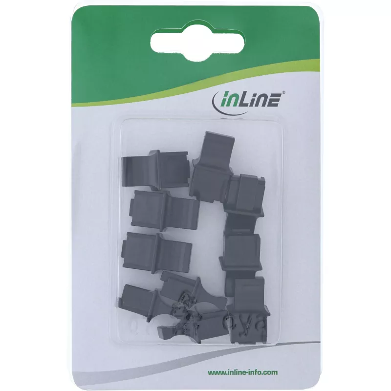 Tapa antipolvo para conector hembra RJ45 InLine 59942C negra 10 uds.