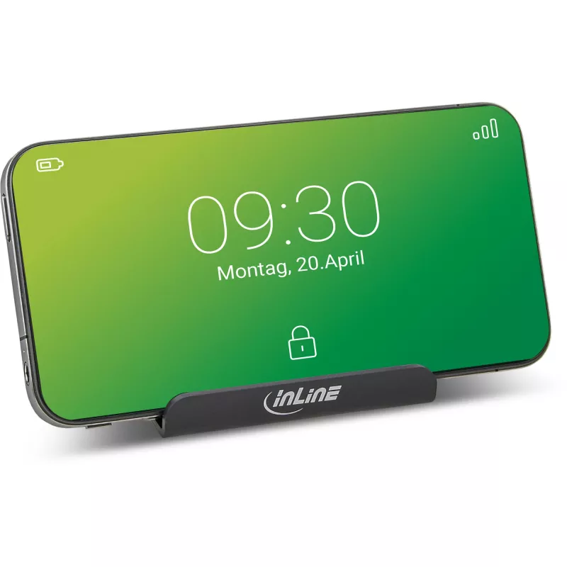 InLine Soporte de escritorio para smartphone y móvil, soporte pasivo, Negro