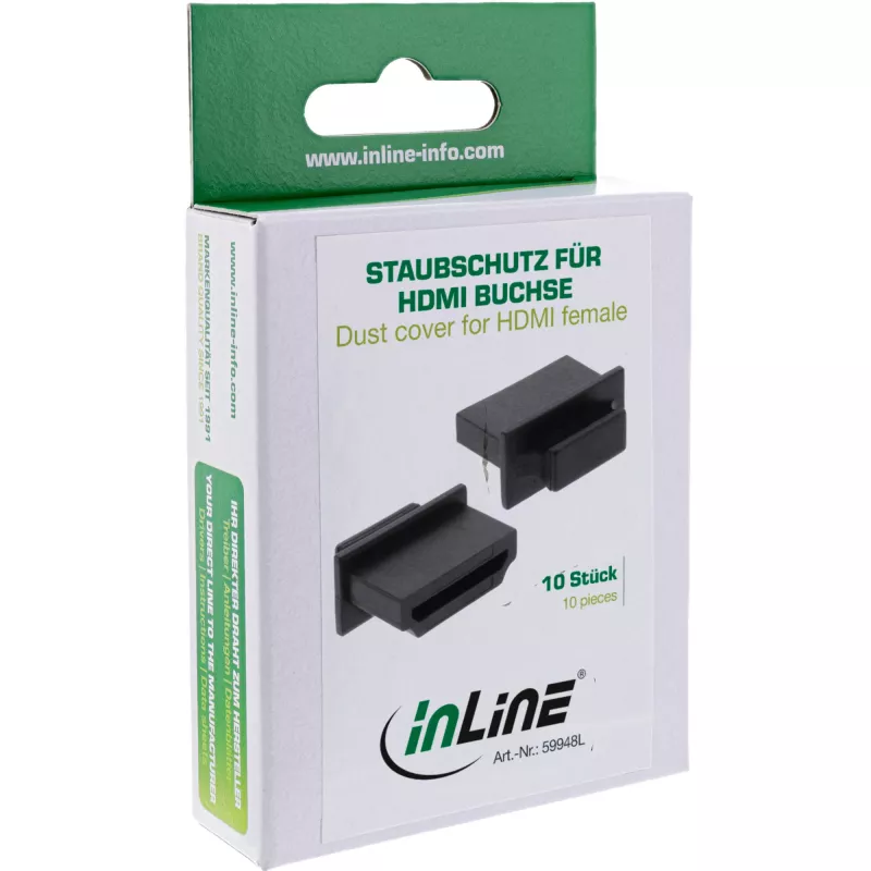 InLine tapón antipolvo para conector hembra HDMI negro, 10 uds.