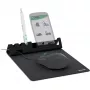 Alfombrilla InLine 55261 — base de goma multifuncional con soporte para smartphone y bolígrafo, 250×? mm, negra