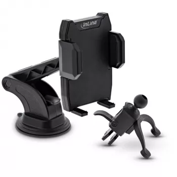 InLine ONE CLICK EASY II soporte para smartphone de coche — soporte pasivo universal, negro