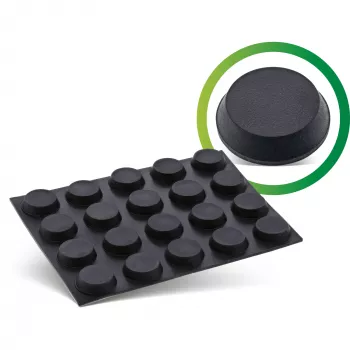 InLine pies de goma, paquete de 20 uds., negro, forma plana 1,2 cm, goma, negro