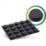 InLine pies de goma, paquete de 20 uds., negro, forma plana 1,2 cm, goma, negro