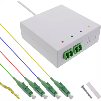 InLine roseta FTTH preconfigurada 4x LC/APC 9/125µm 10 m