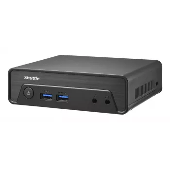 Shuttle Nano PC NE1010XA, Intel N 100, 8 GB DDR4, 250 GB M.2, 1x HDMI, 1x DP, 6x USB, 1x LAN, sin ventilador, funcionamiento continuo 24/7, incl. VESA