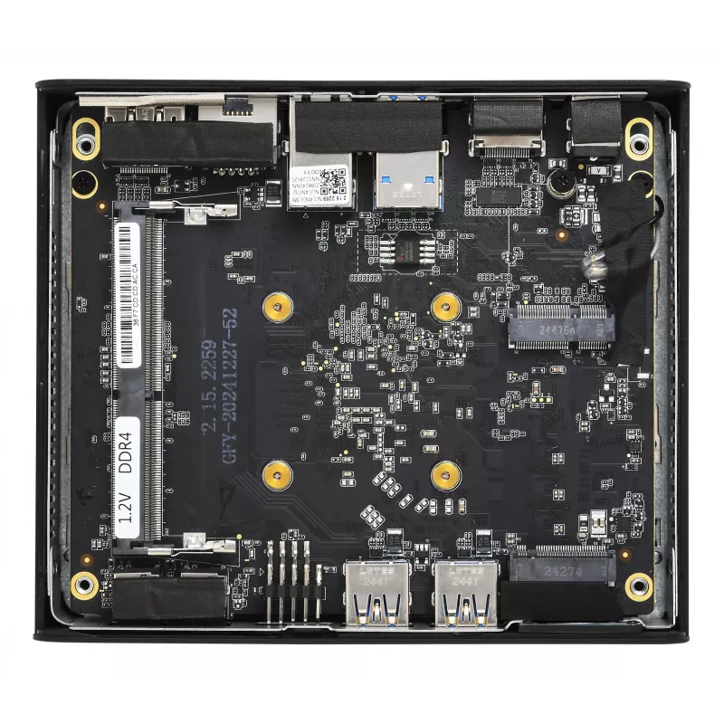 Shuttle Nano PC NE1010XA, Intel N 100, 8 GB DDR4, 250 GB M.2, 1x HDMI, 1x DP, 6x USB, 1x LAN, sin ventilador, funcionamiento continuo 24/7, incl. VESA