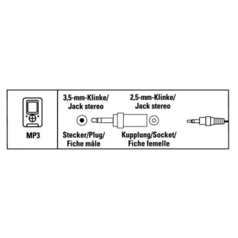 Hama 00122391 Adaptador de cable 2,5 mm 3,5 mm Negro