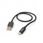 Hama Fabric Cable USB USB 2.0 1,5 m USB A Micro-USB B Negro