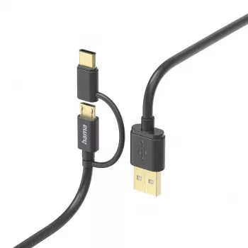 Hama 00201533 Cable USB USB 2.0 1 m USB A Micro-USB B Negro