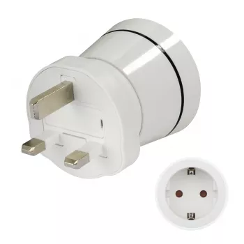 Hama 00223433 Adaptador de viaje Type G (UK) Type C (Europlug)+Type F Blanco