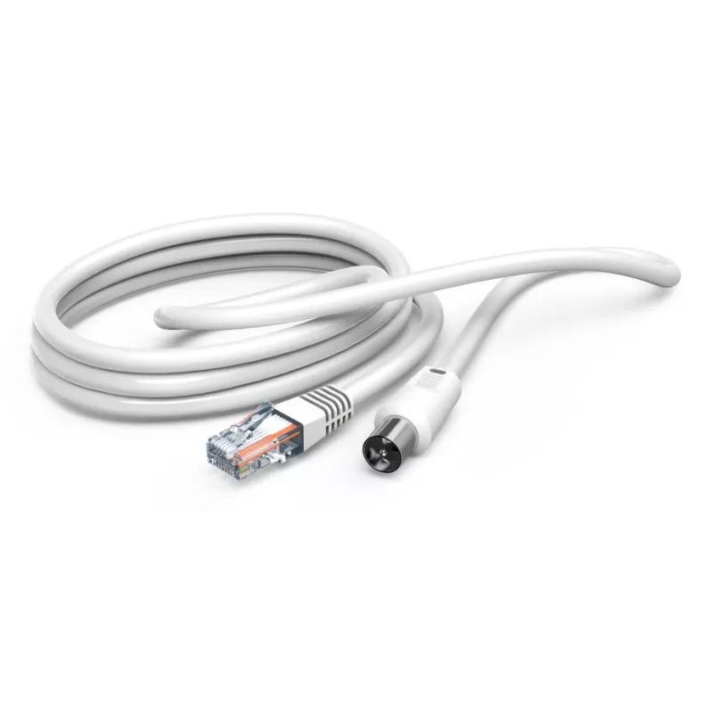 Hama 00205032 Cable coaxial 2,5 m RJ-45 Blanco