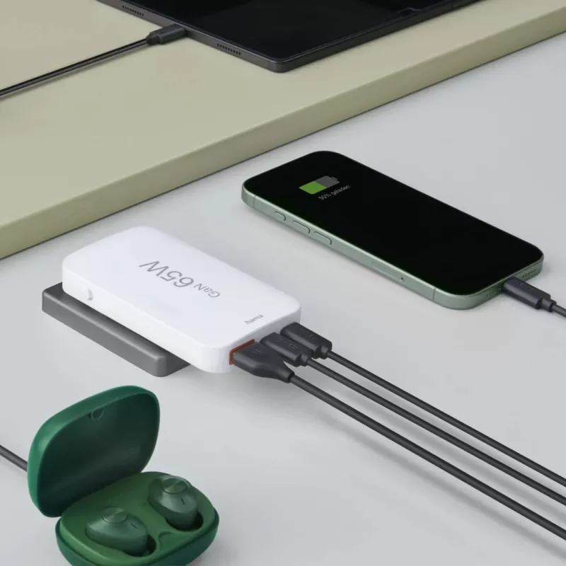 Hama 00125144 Cargador móvil Auriculares, Portátil, Batería externa, Smartphone, Tablet Blanco AC Carga rápida Interior