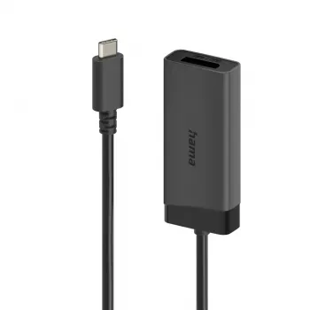 Hama 00202034 Cable de vídeo adaptador 0,15 m USB Type-C HDMI + DisplayPort Negro