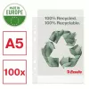 Esselte funda reciclada A5, 150 x 210 mm (A5), transparente, polipropileno (PP), horizontal/vertical, apertura superior, 0,07 mm