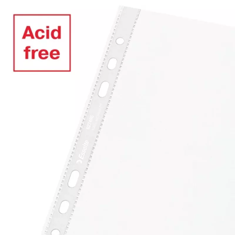 Esselte funda reciclada A5, 150 x 210 mm (A5), transparente, polipropileno (PP), horizontal/vertical, apertura superior, 0,07 mm