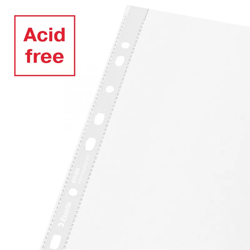 Esselte funda reciclada A4, 210 x 297 mm (A4), transparente, polipropileno (PP), vertical, apertura superior, 0,07 mm