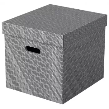 Esselte caja de almacenamiento Home Storage Box Cube, pack de 3, cartón, gris, 320 mm, 315 mm, 365 mm, 850 g