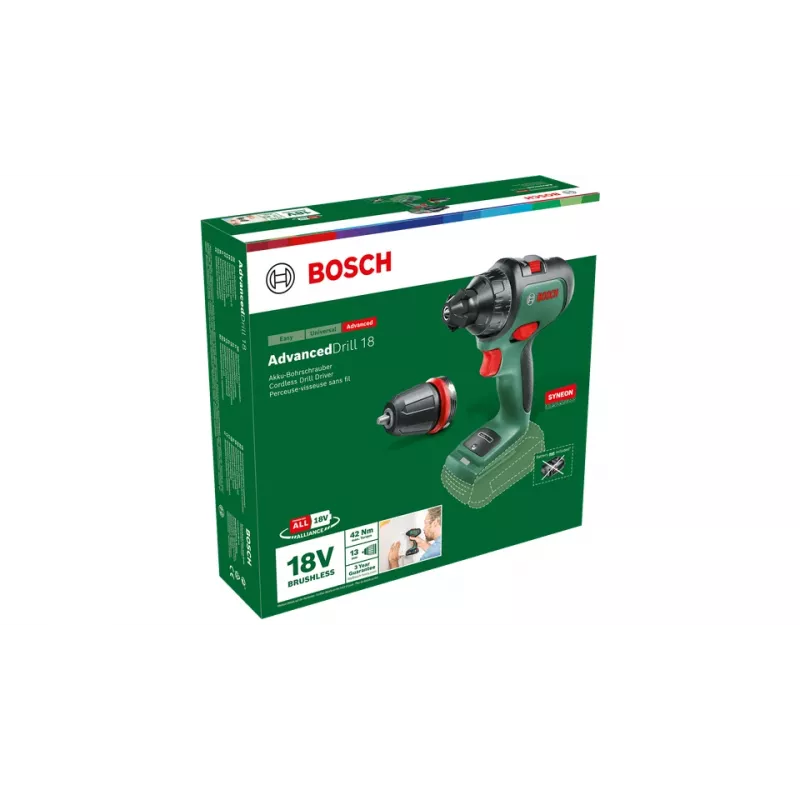 Bosch AdvancedDrill 18 1350 rpm Portabrocas de cambio rápido 1 kg Verde