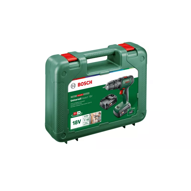 Bosch UniversalImpact 18V 1450 RPM Sin llave 1,3 kg Negro, Verde, Rojo