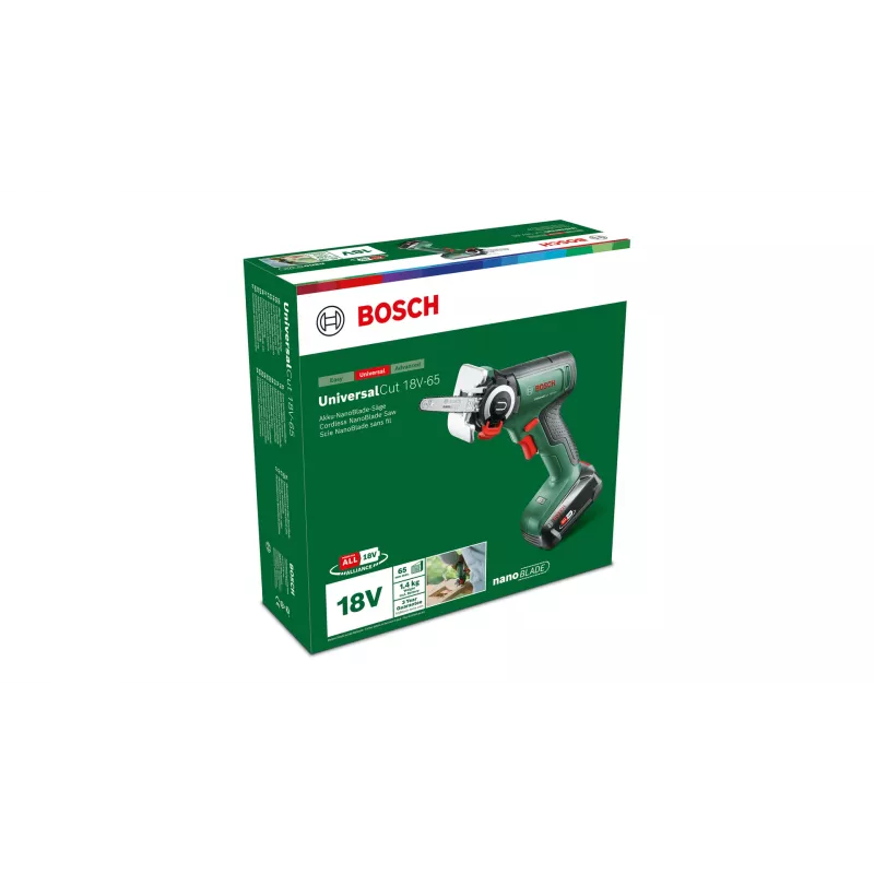 Bosch UniversalCut 18V-65 sierra de jardín a batería, incl. batería y cargador, 06033D5202