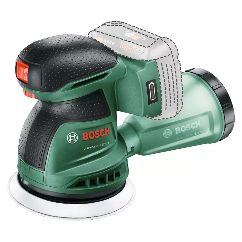 Bosch UniversalOrbit 18V-20 (BareTool), lijadora excéntrica, orbital, verde, Alemania, batería, 18 V