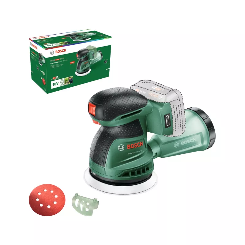 Bosch UniversalOrbit 18V-20 (BareTool), lijadora excéntrica, orbital, verde, Alemania, batería, 18 V