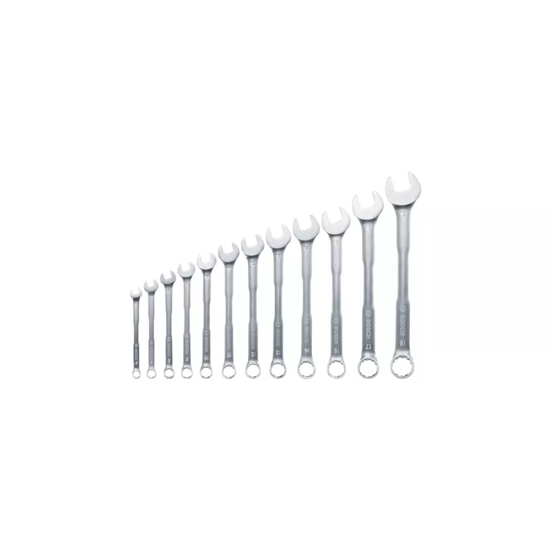 Bosch 1 600 A02 Z9D, 6,7,8,9,10,11,12,13,14,15,17,19 mm, Acero inoxidable, Acero cromo-vanadio, Satinado, 12 piezas