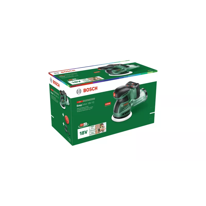 Bosch EasyOrbit 18V-10 lijadora orbital excéntrica 23000 OPM negro, verde
