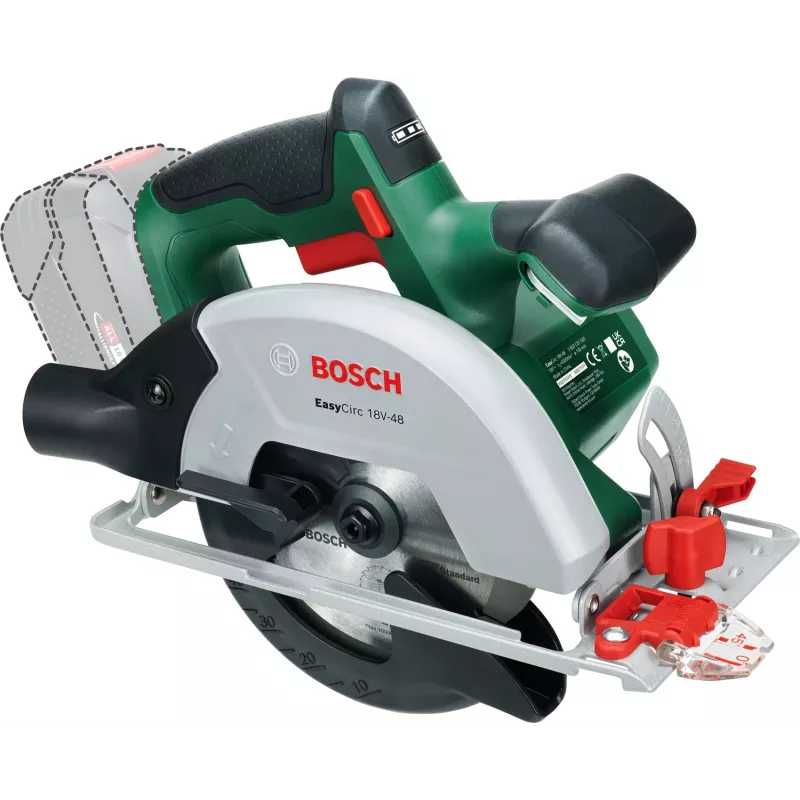 Bosch EasyCirc 18V-48 (herramienta sin batería, caja), madera, verde, 25 cm, 4200 rpm, 9 cm, 2 cm