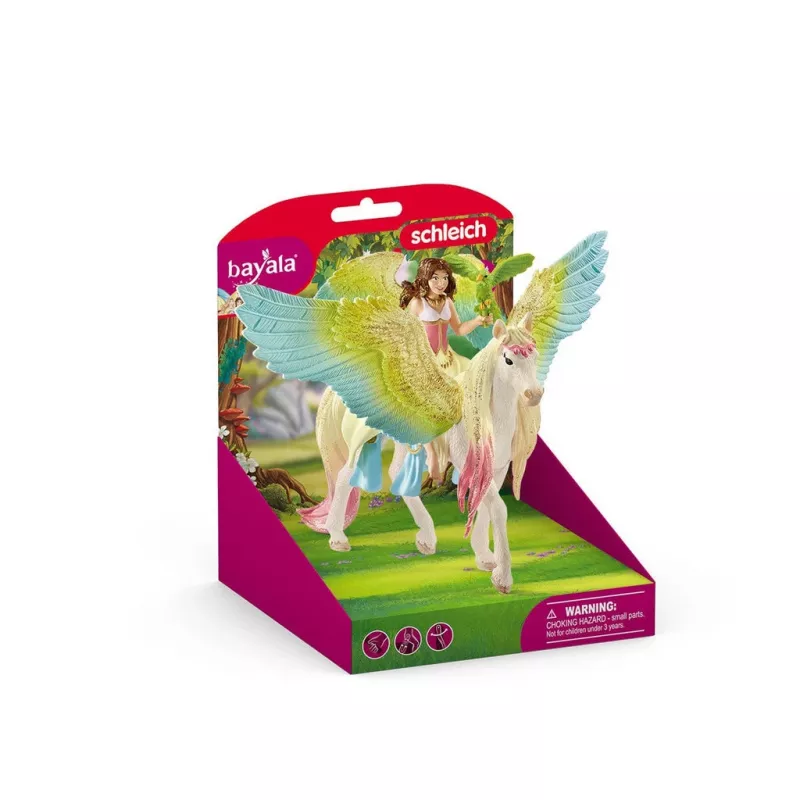 schleich Hada Surah con pegaso brillante, mini muñeca, femenino, 5 años, 180 mm, multicolor