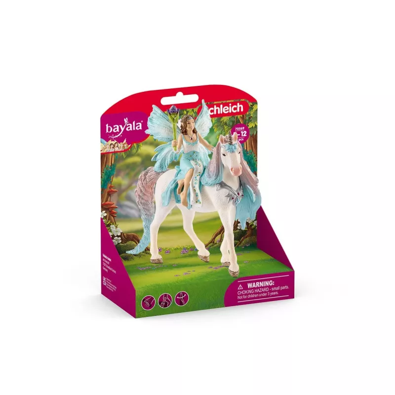 schleich BAYALA Hada Eyela con unicornio princesa, elfos solares, unicornios y hadas, 5 años, multicolor, plástico