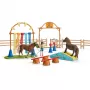 schleich Entrenamiento de agility para pony, agility, animales de granja/juguete de granja, 3 años, multicolor, plástico
