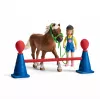 schleich Entrenamiento de agility para pony, agility, animales de granja/juguete de granja, 3 años, multicolor, plástico