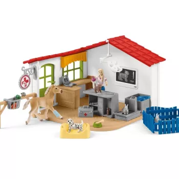 schleich Clínica veterinaria con animales, granja, animales de granja / juguete de granja, 3 años, multicolor
