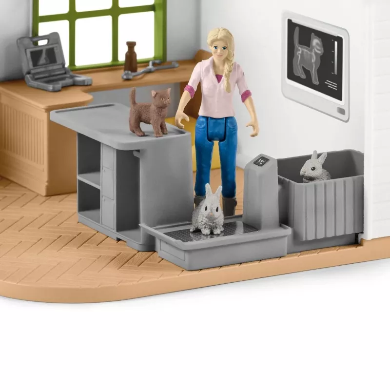 schleich Clínica veterinaria con animales, granja, animales de granja / juguete de granja, 3 años, multicolor