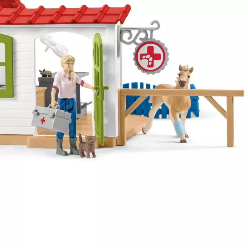 schleich Clínica veterinaria con animales, granja, animales de granja / juguete de granja, 3 años, multicolor