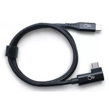 Ochno cable USB-C a USB-C acodado, 0,7 m, negro