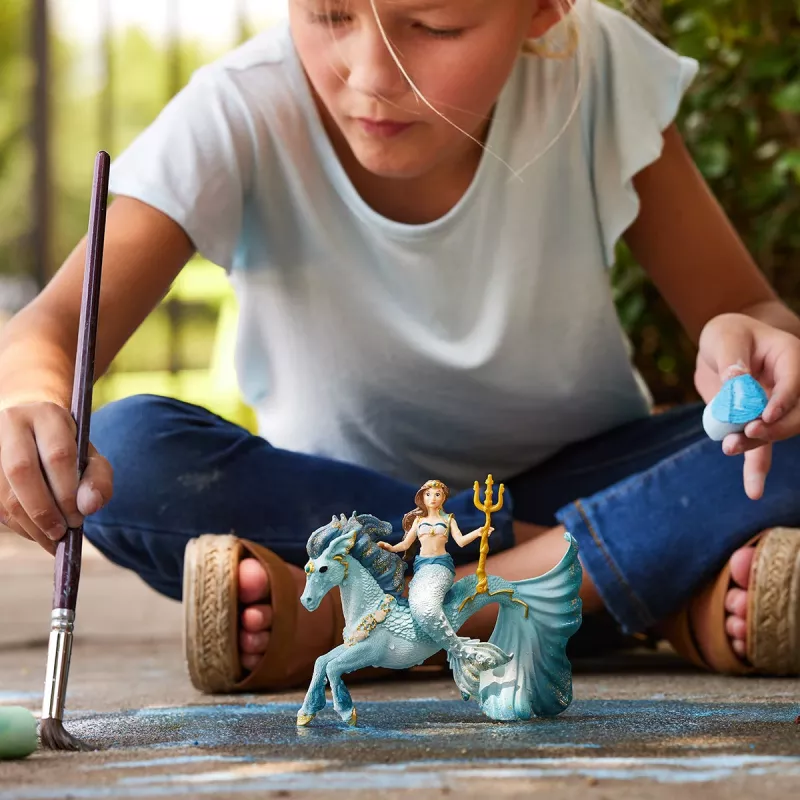 Schleich BAYALA sirena Eyela sobre caballo submarino