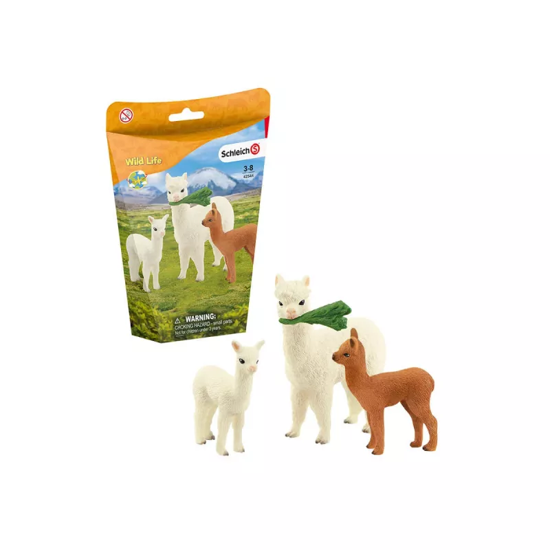 schleich WILD LIFE set de alpaca, 3 año(s), Wild Life, Marrón, Verde, Blanco, 3 uds.