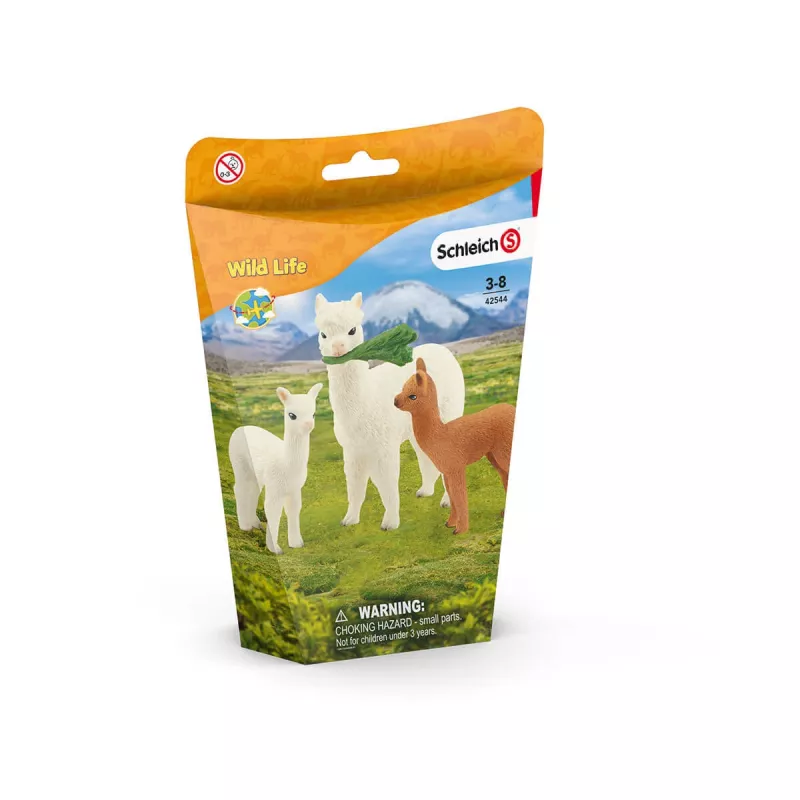 schleich WILD LIFE set de alpaca, 3 año(s), Wild Life, Marrón, Verde, Blanco, 3 uds.