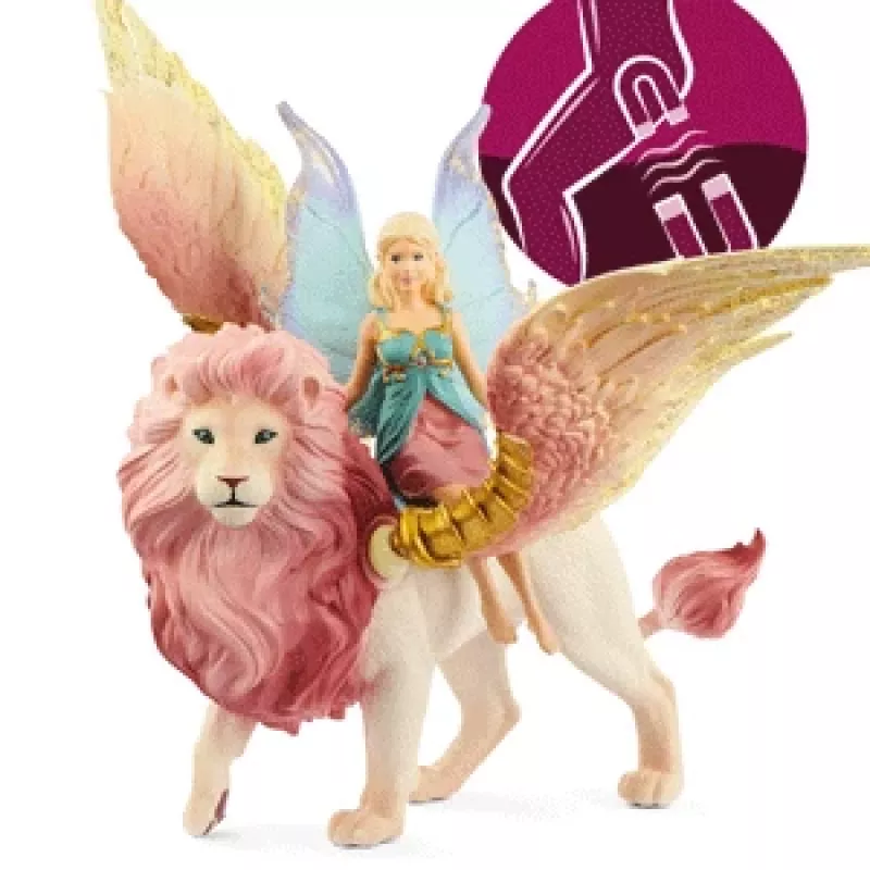 Figura Schleich BAYALA hada volando sobre león alado