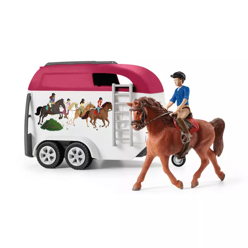 Acción/aventura Schleich HORSE CLUB aventuras a caballo con coche y remolque