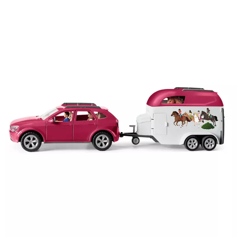 Acción/aventura Schleich HORSE CLUB aventuras a caballo con coche y remolque