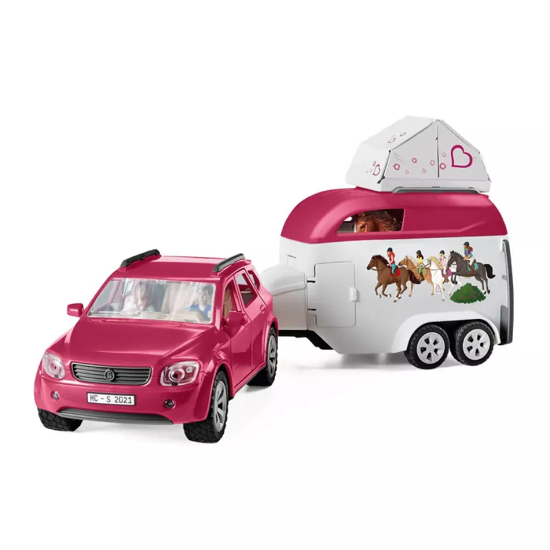 Acción/aventura Schleich HORSE CLUB aventuras a caballo con coche y remolque
